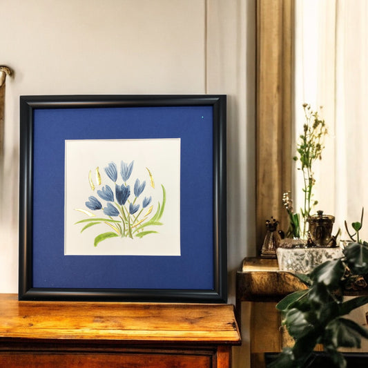 spring flowers gold leaf art