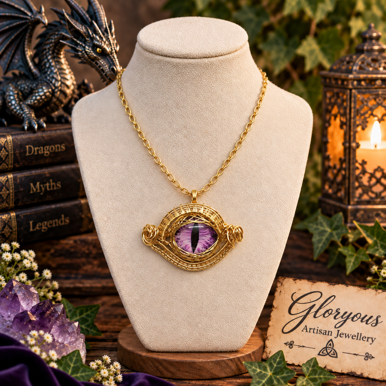 Handmade Dragon Eye Necklace – Christmas Gift