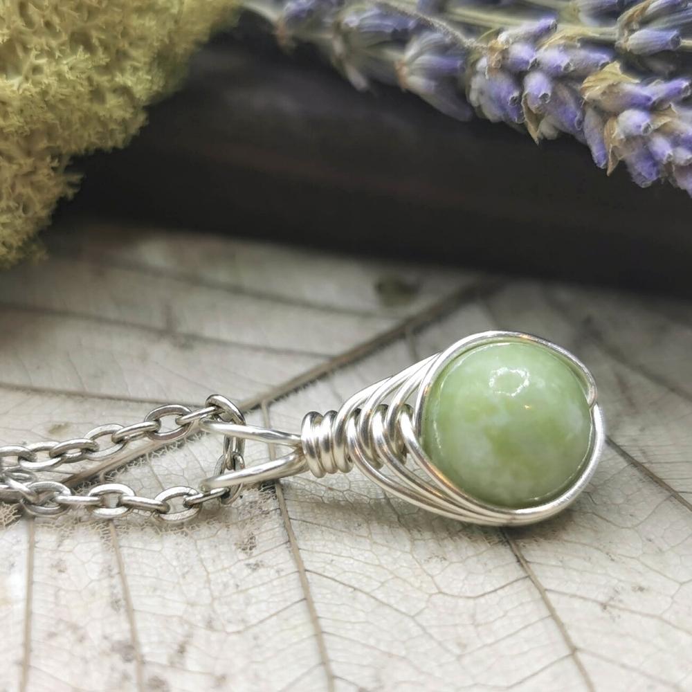 Green Eliat Stone Silver Necklace