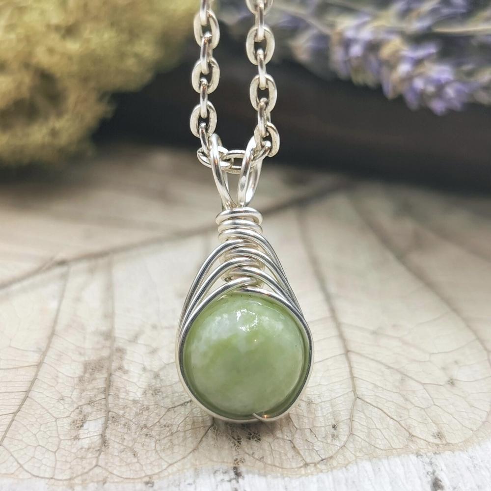 Long Length 925 Sterling Silver Raw Green Agate Necklace | Crystal Necklace  | Crystal Jewellery | Agate Necklace | Agate Jewellery | Handmade Necklace  UK | Crystal Necklace UK - Jewellery by Xander Kostroma