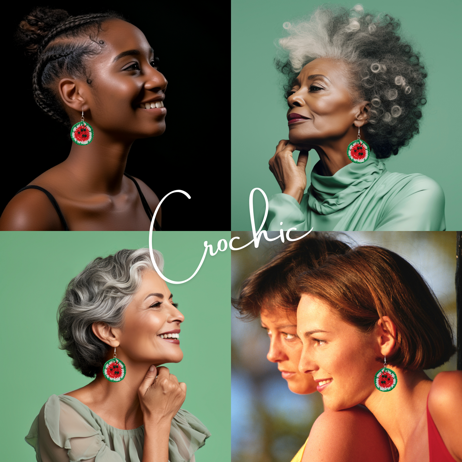 watermelon slice earrings