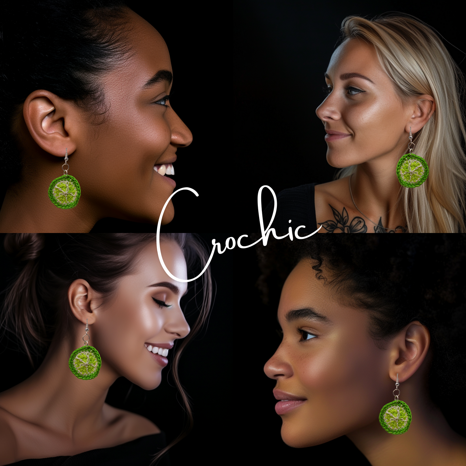 lime fruit earrings