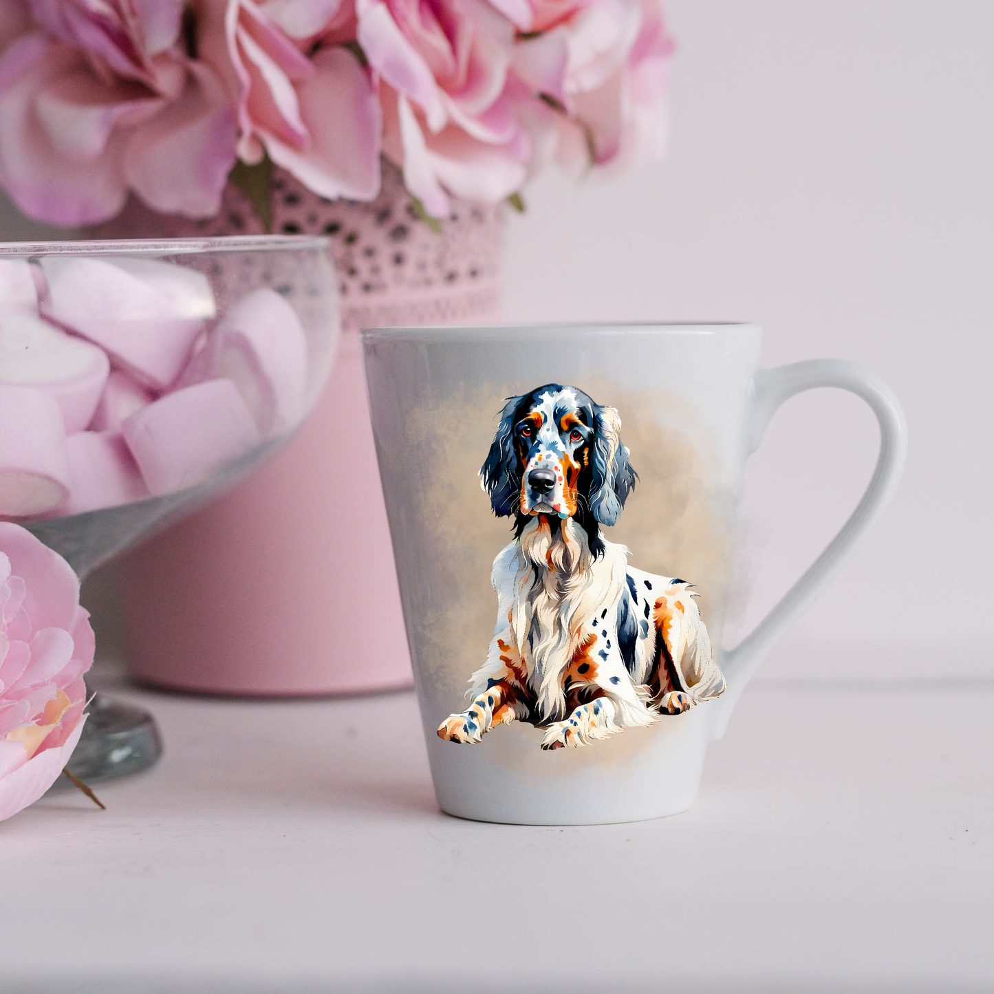 English Setter Ceramic Latte Mug Gifts - English Setter Latte Coffee Mugs