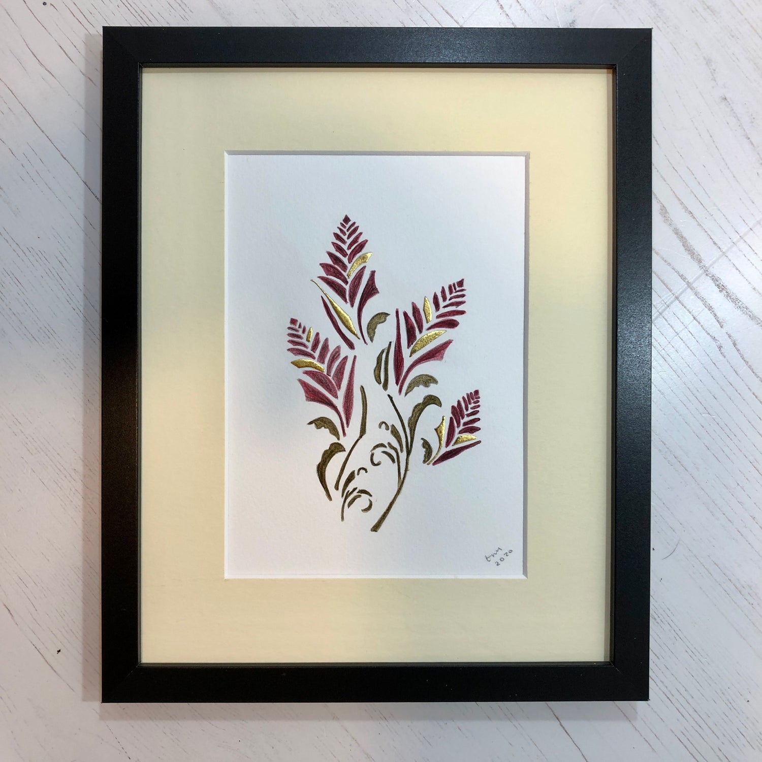 gold leaf exotic flowers