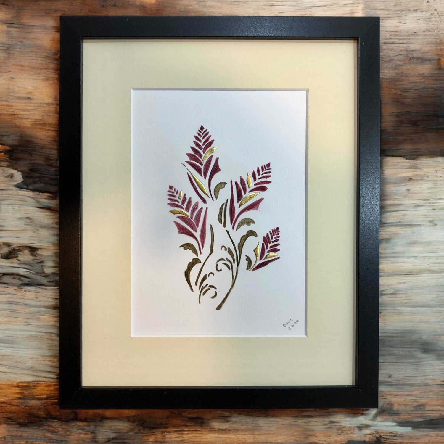 gold leaf exotic flowers 
