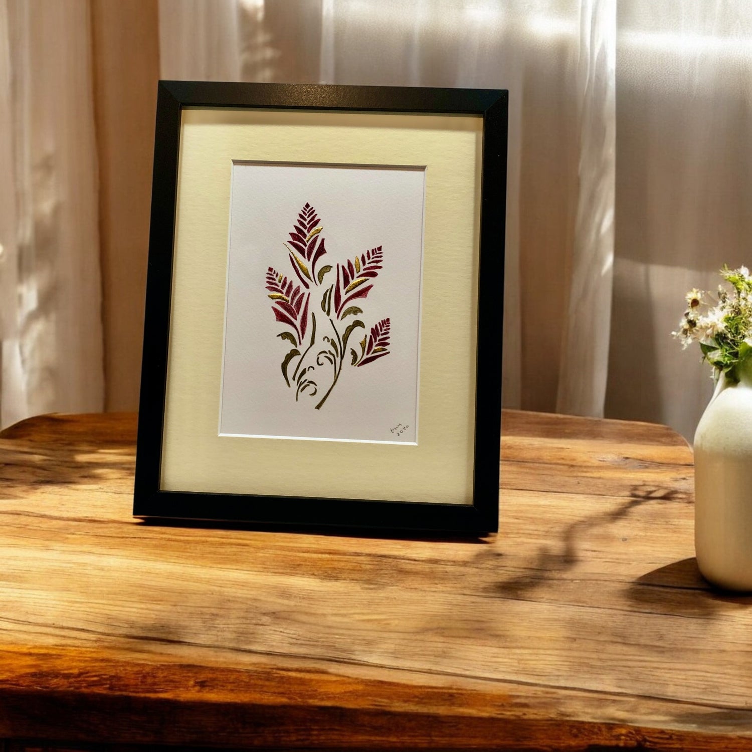 gold leaf exotic flowers 