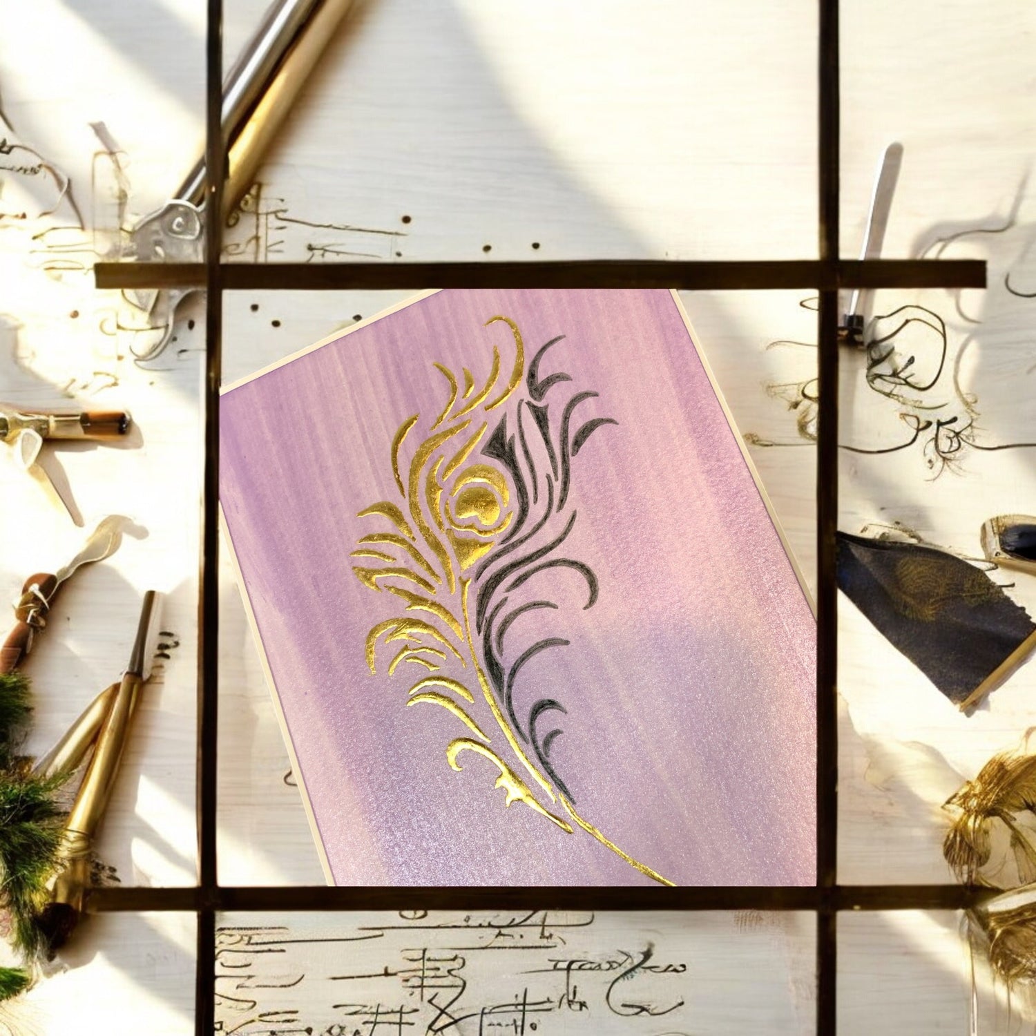 gold leaf feather