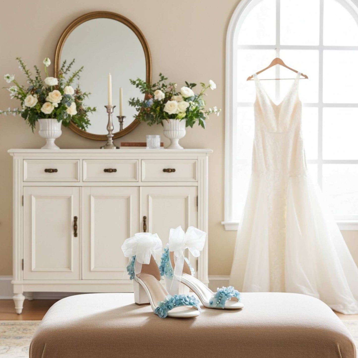 Hallie Low Block Floral Bridal Shoes – Wedding Shoes for Brides