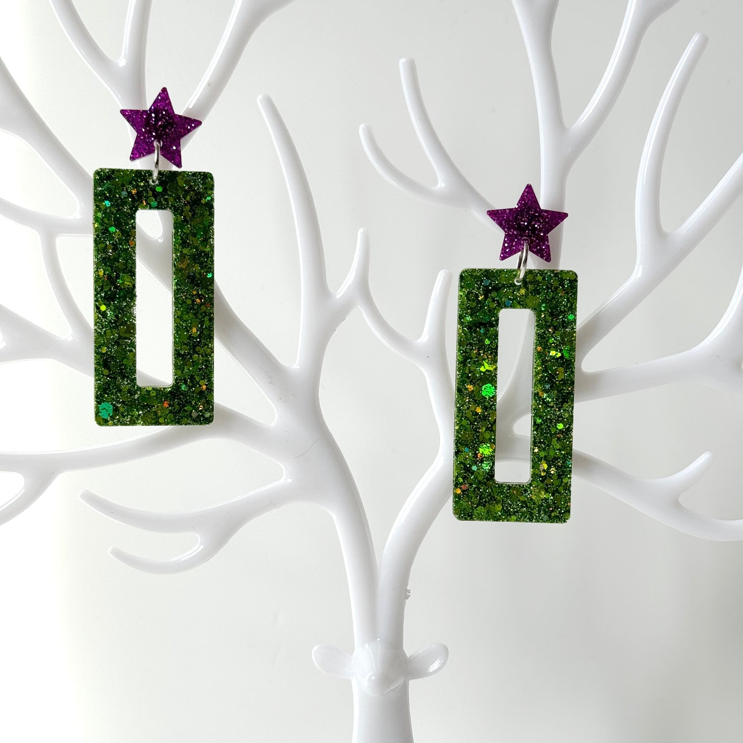  rectangle resin earrings 