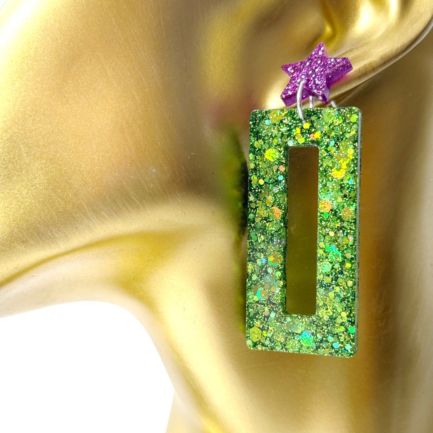  rectangle resin earrings 