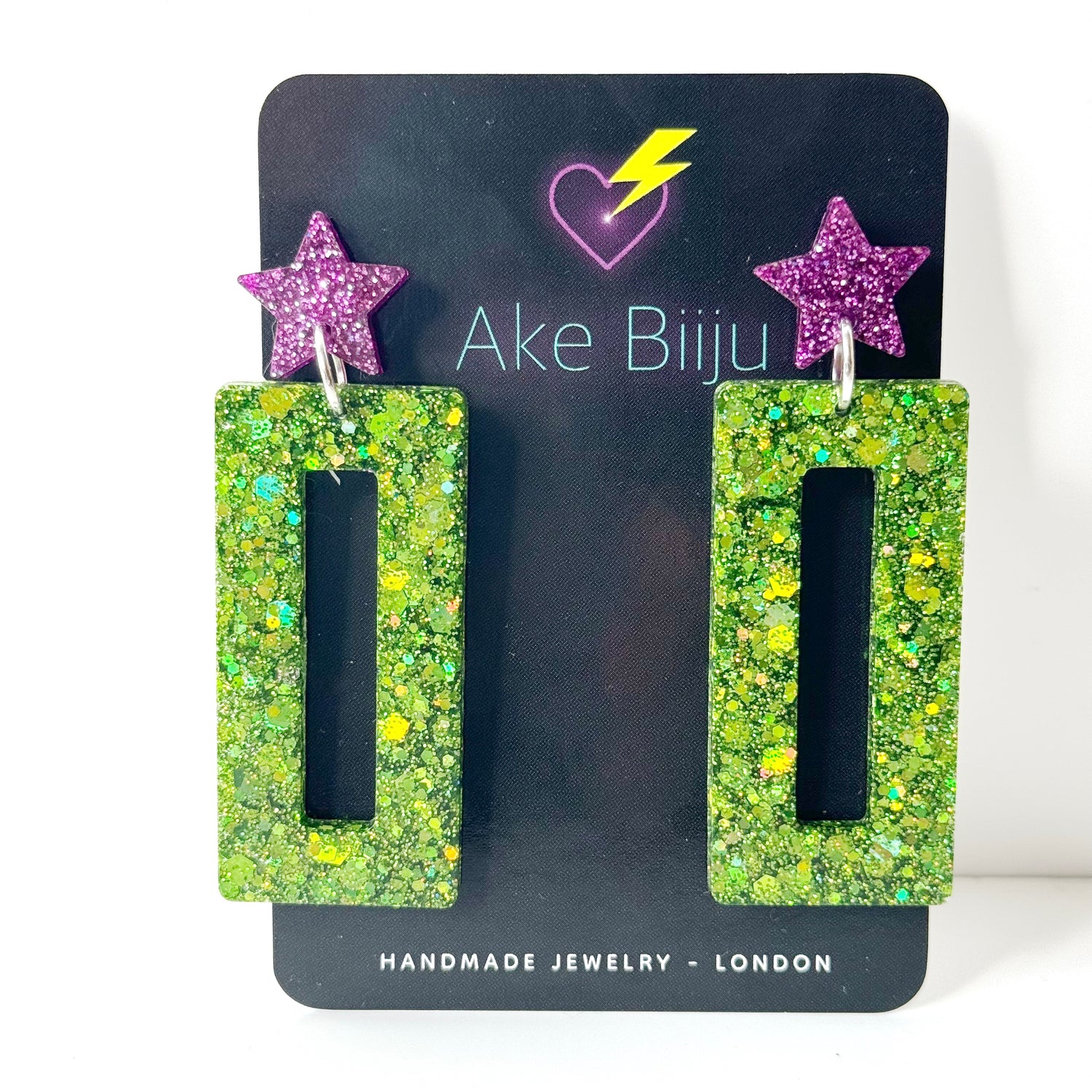  rectangle resin earrings 