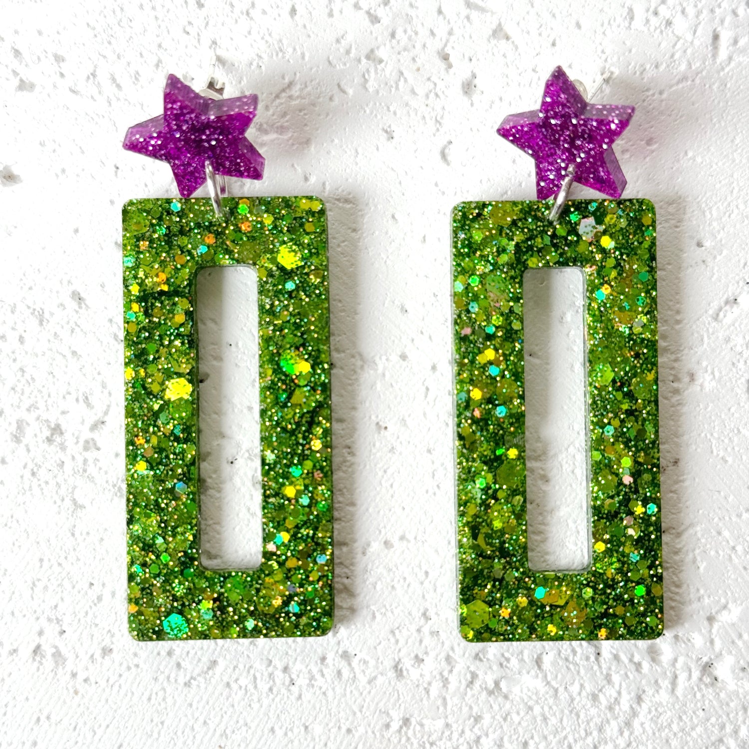  rectangle resin earrings 