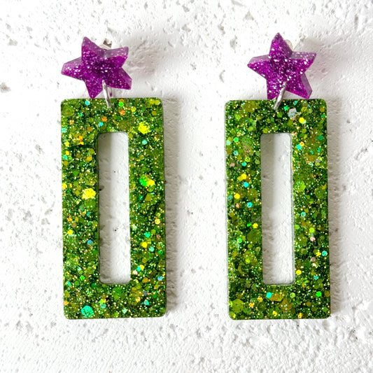  rectangle resin earrings 