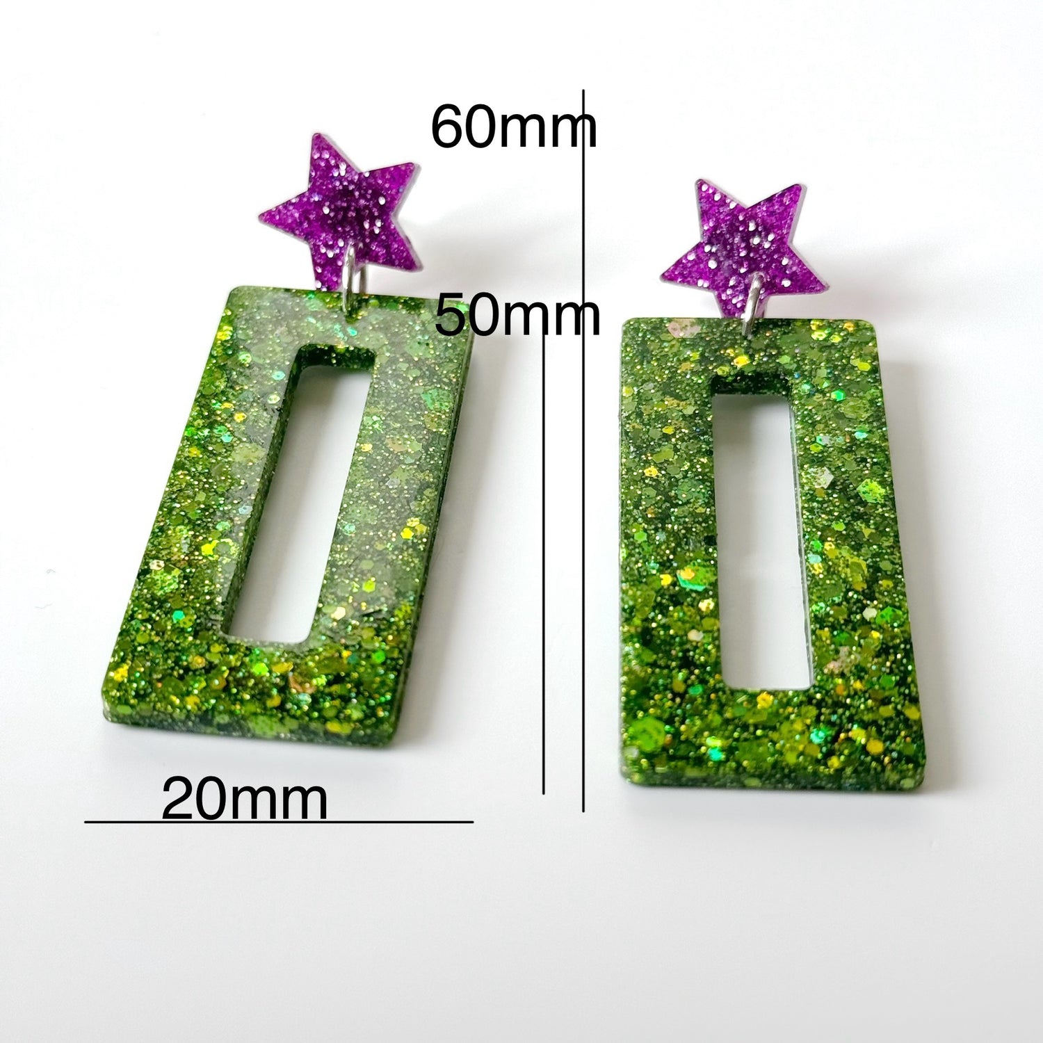  rectangle resin earrings 