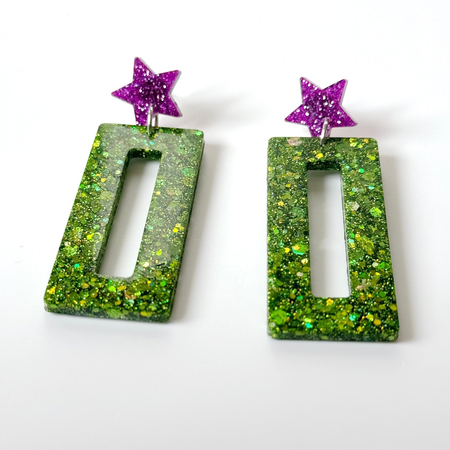  rectangle resin earrings 