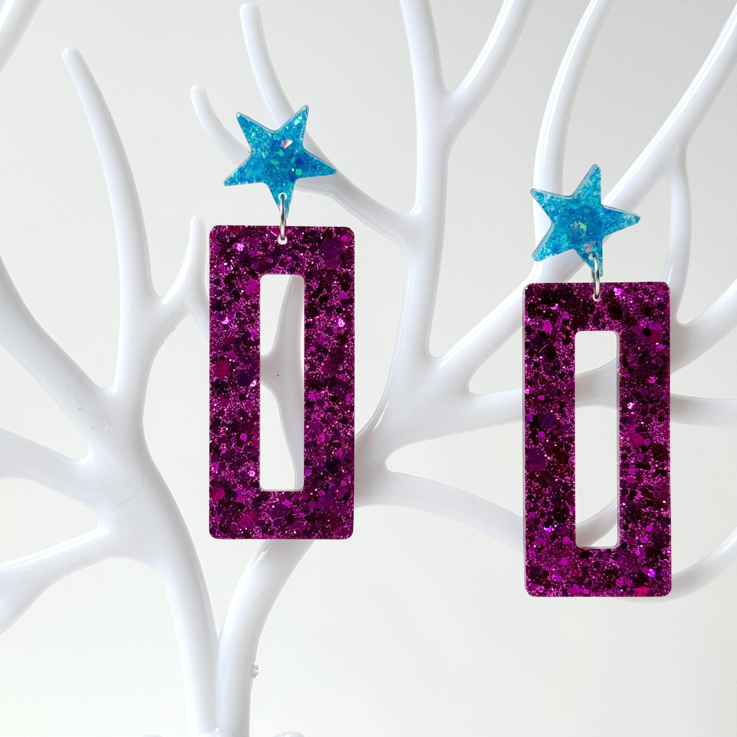 rectangle resin earrings 