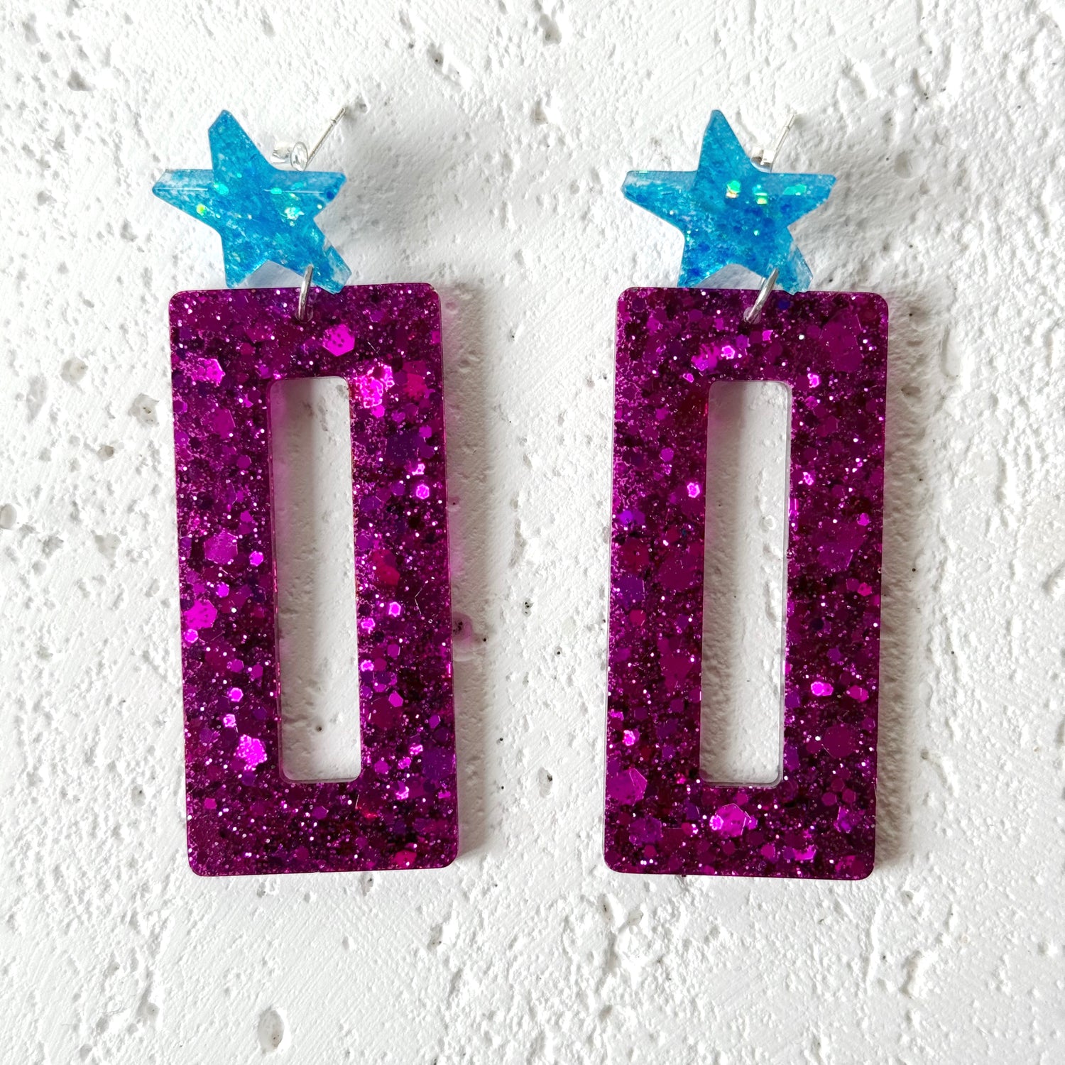  rectangle resin earrings 