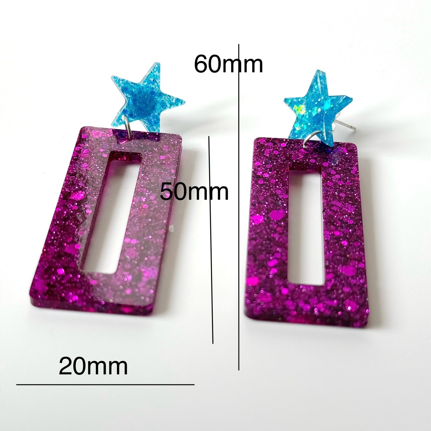  rectangle resin earrings 