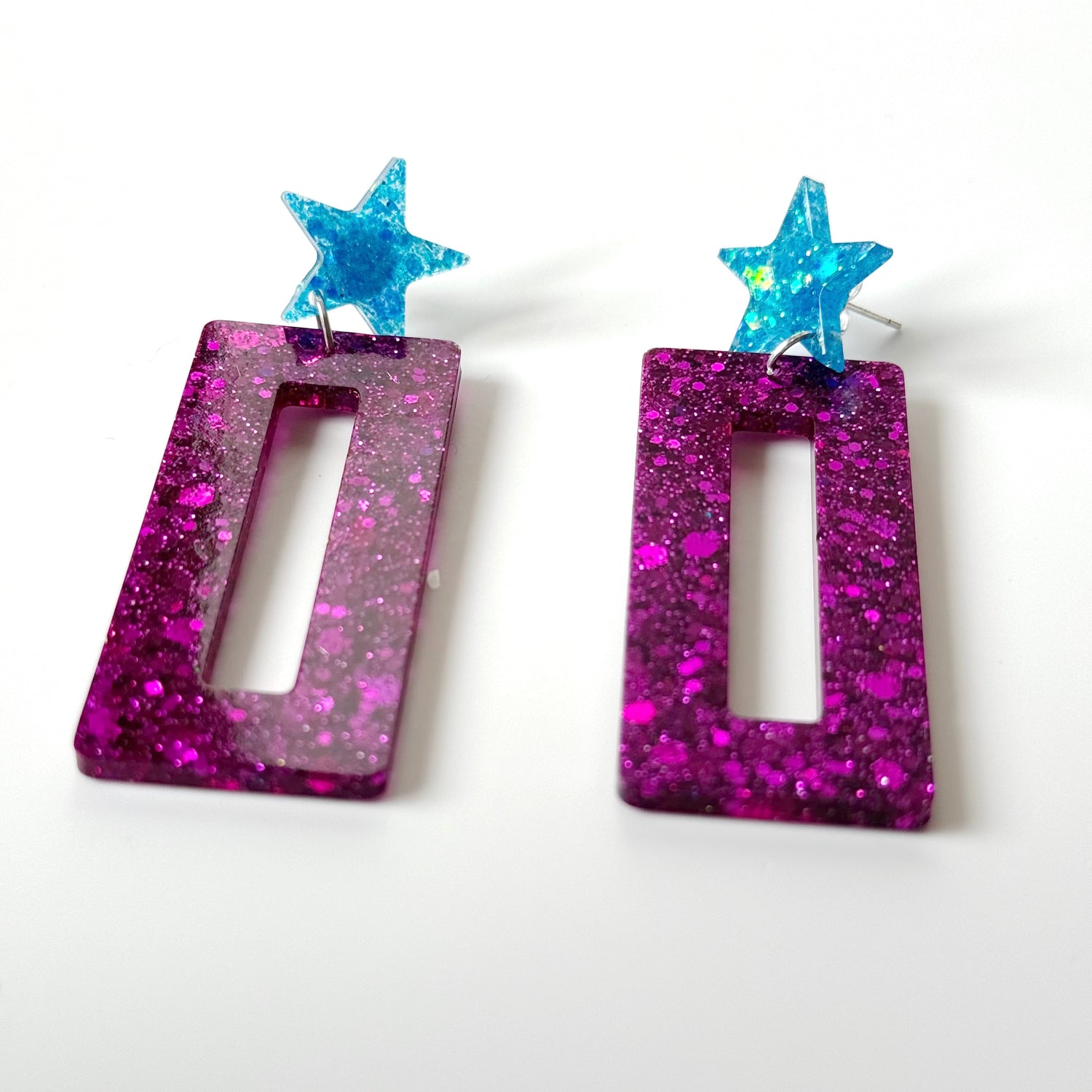  rectangle resin earrings 