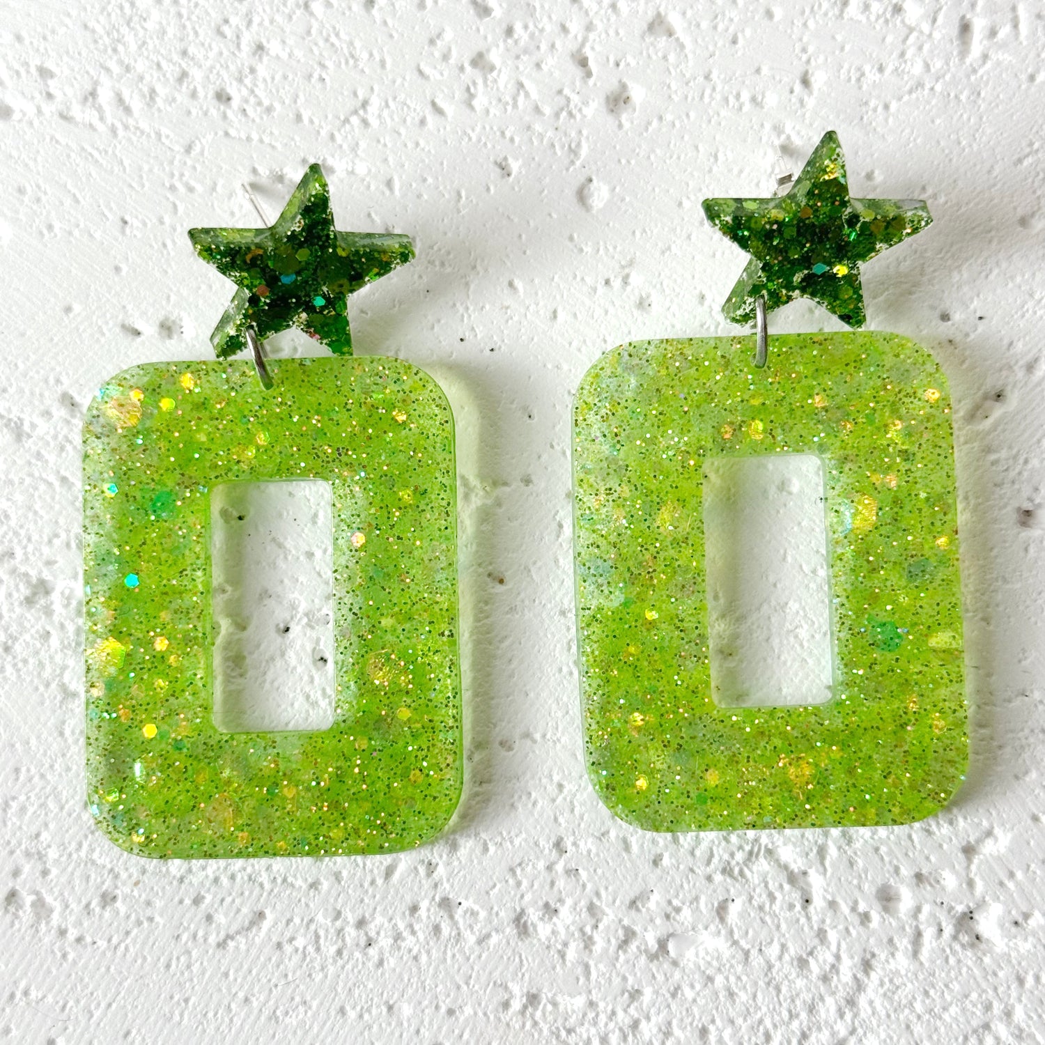  rectangle resin earrings 