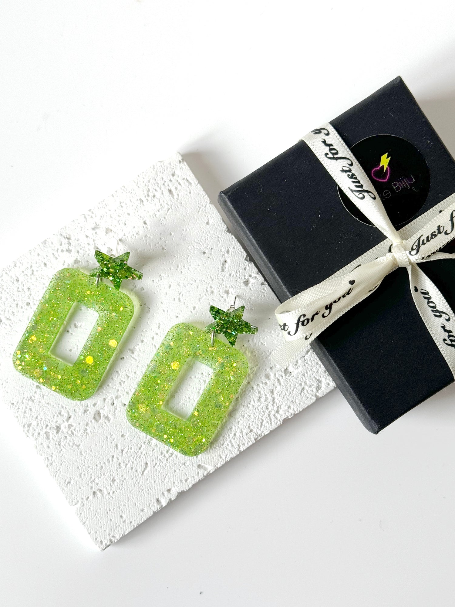  rectangle resin earrings 