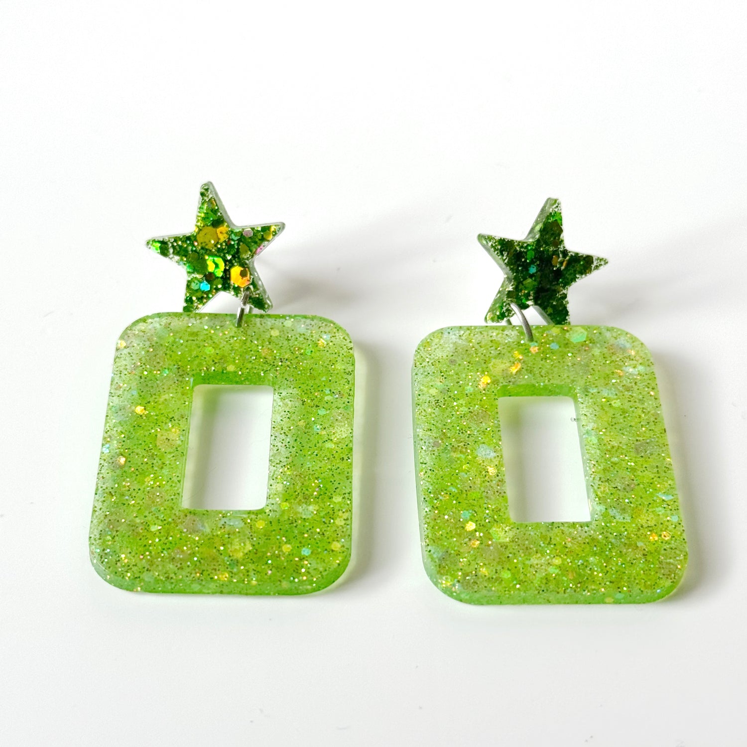 rectangle resin earrings 