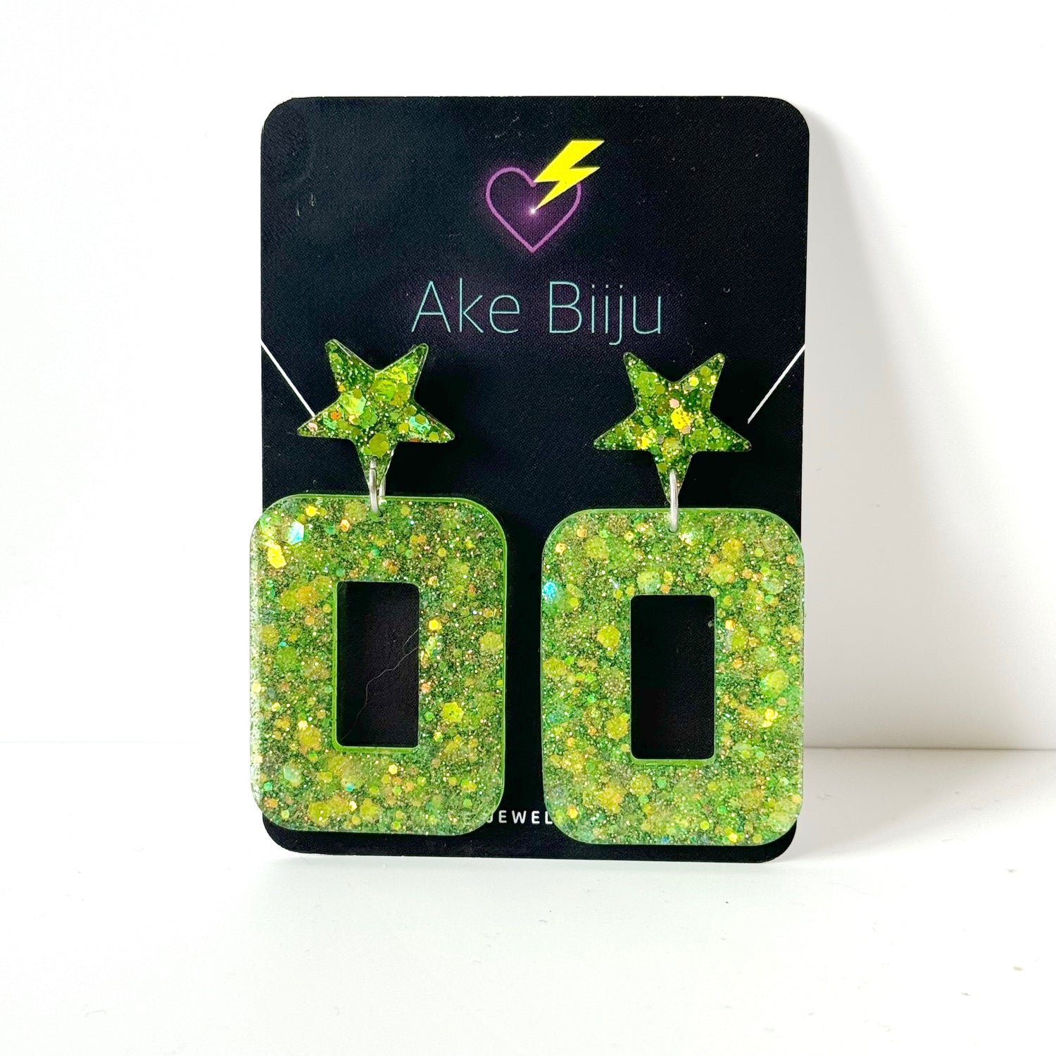  rectangle resin earrings 