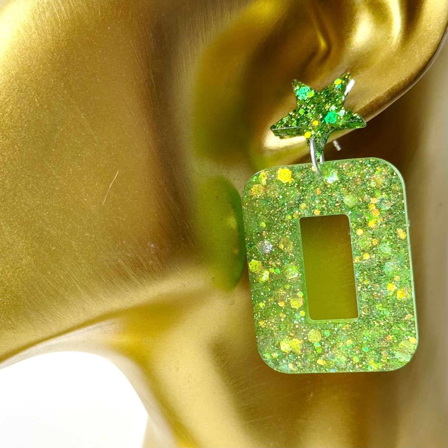  rectangle resin earrings 