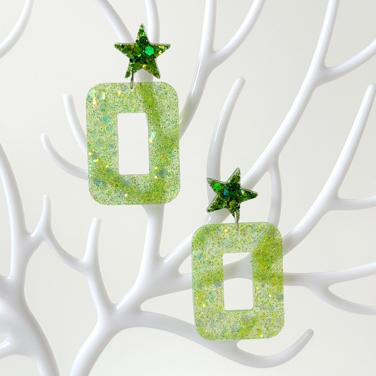 rectangle resin earrings 