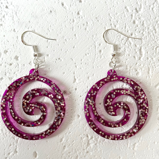 purple resin earrings