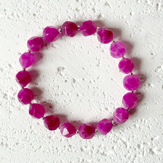 pink natural stone bracelet