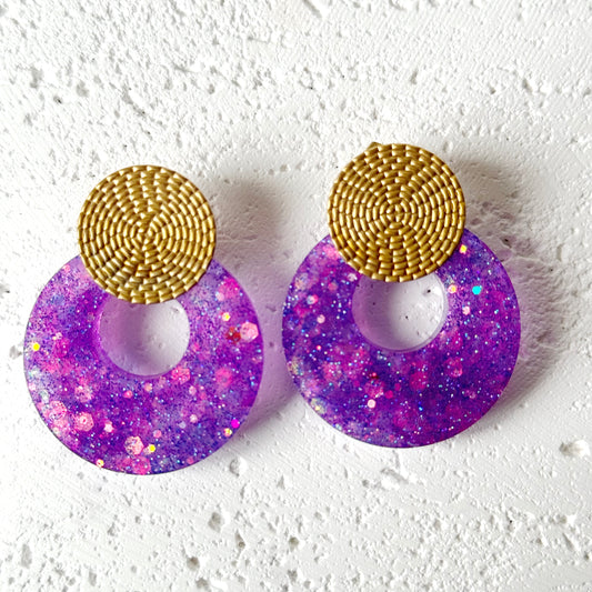 hoop resin earrings