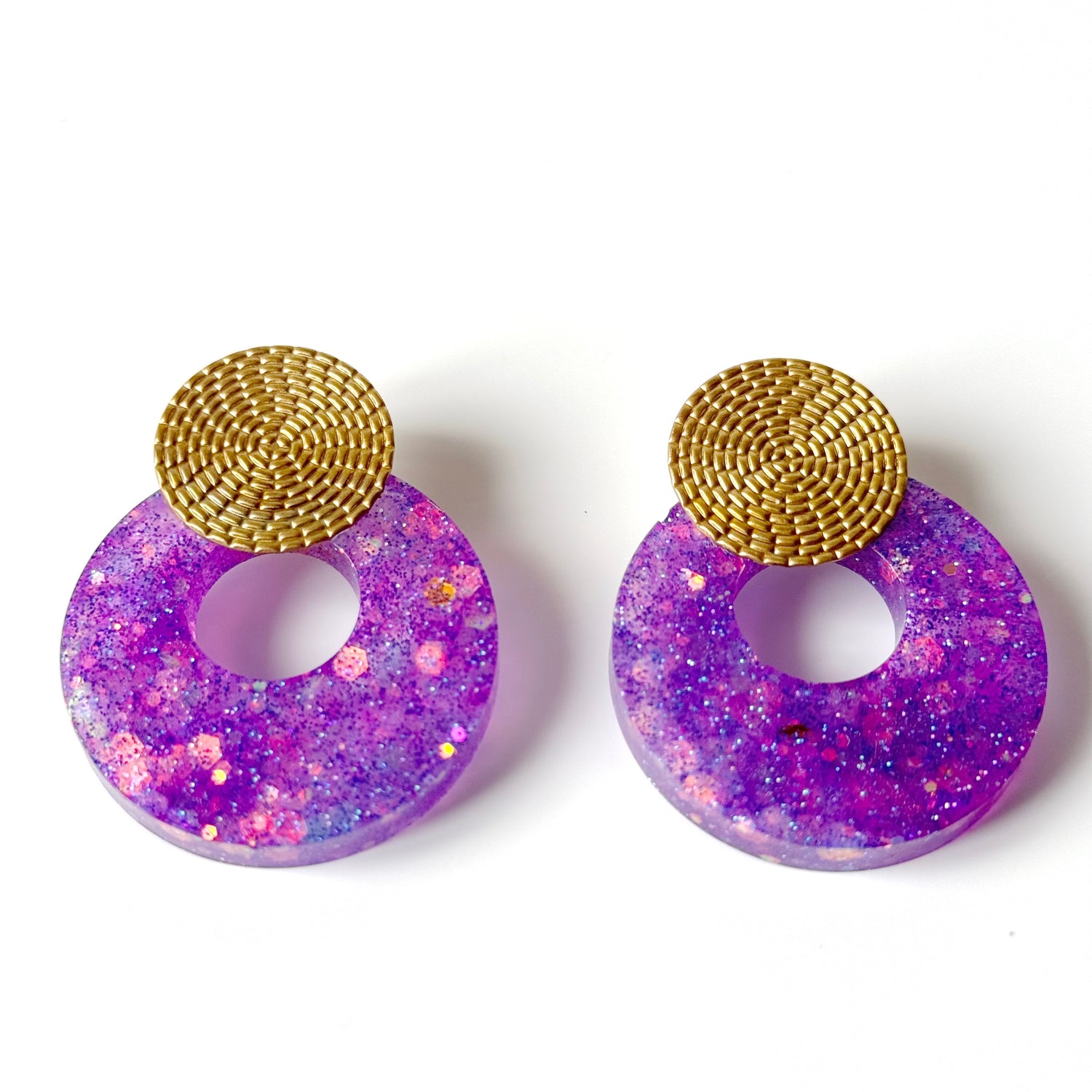 hoop resin earrings