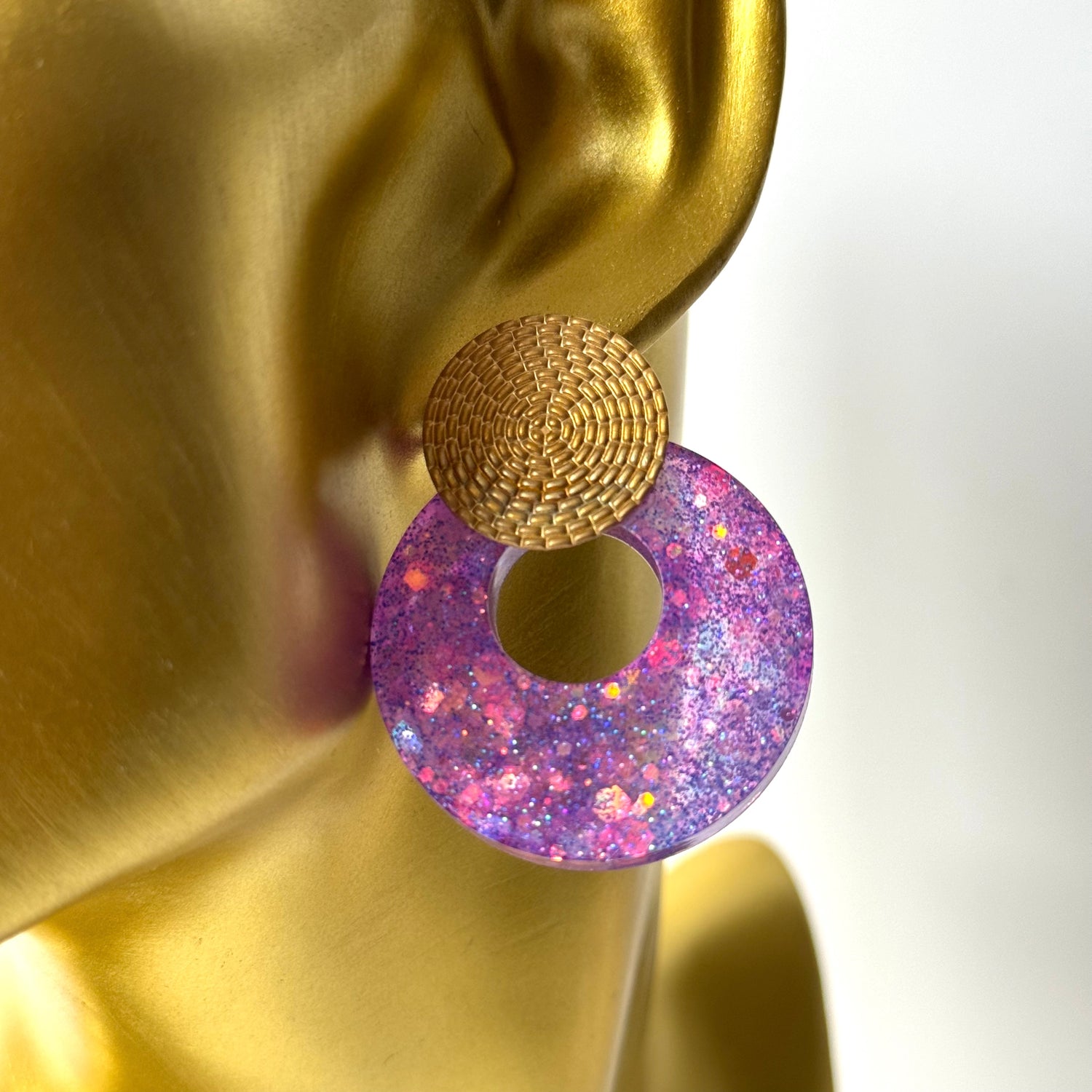 hoop resin earrings