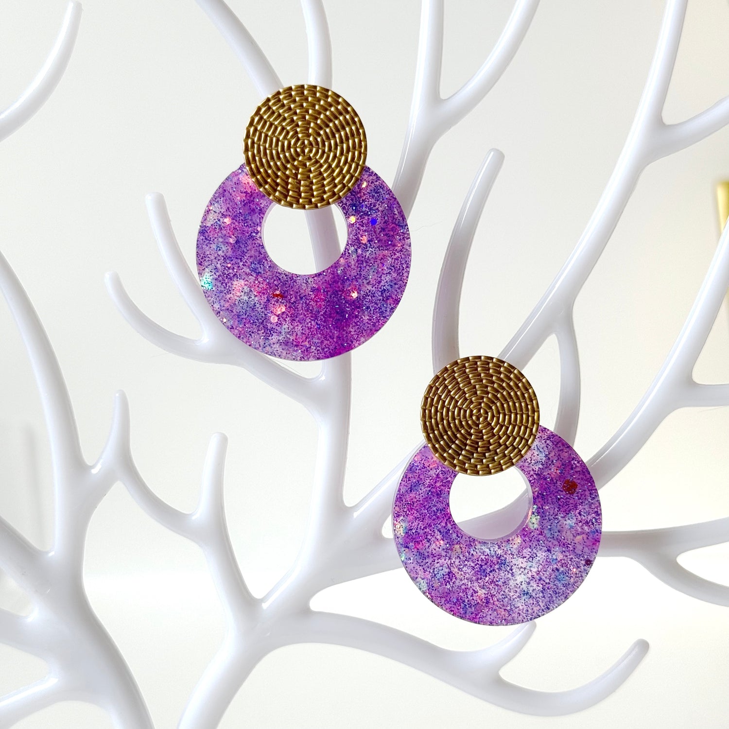 hoop resin earrings