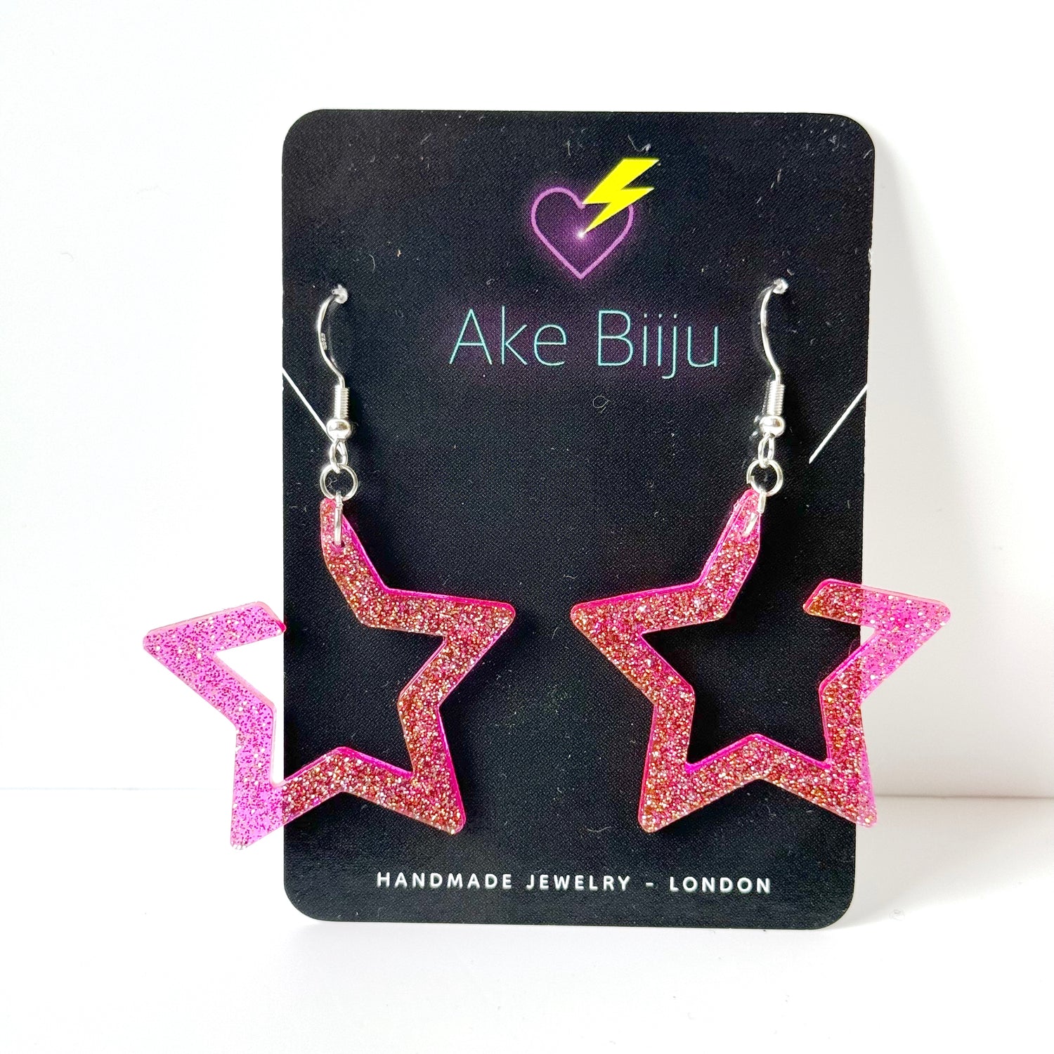 pink resin earrings