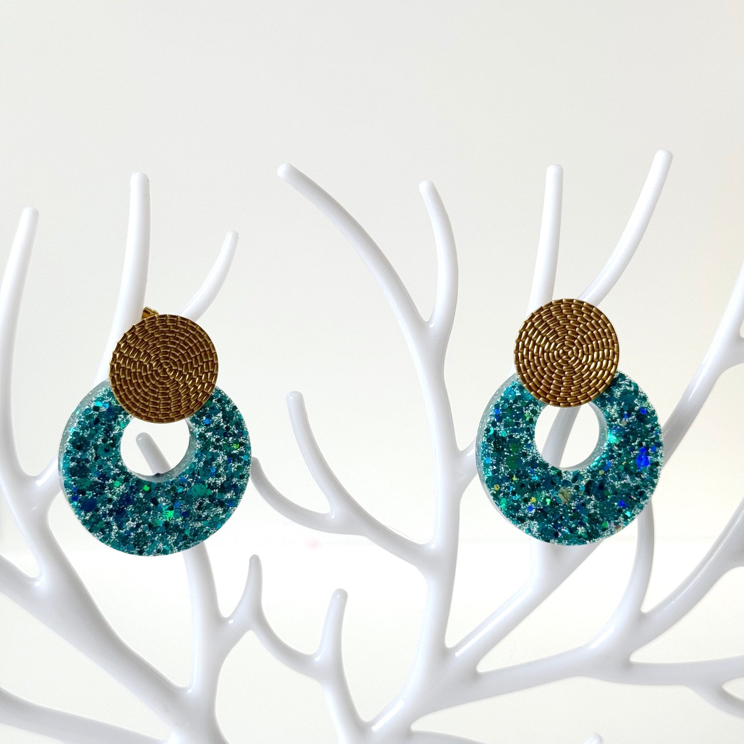hoop resin earrings