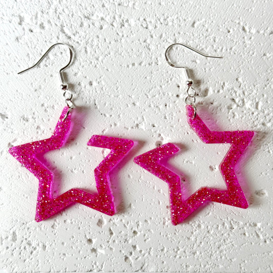 pink resin earrings