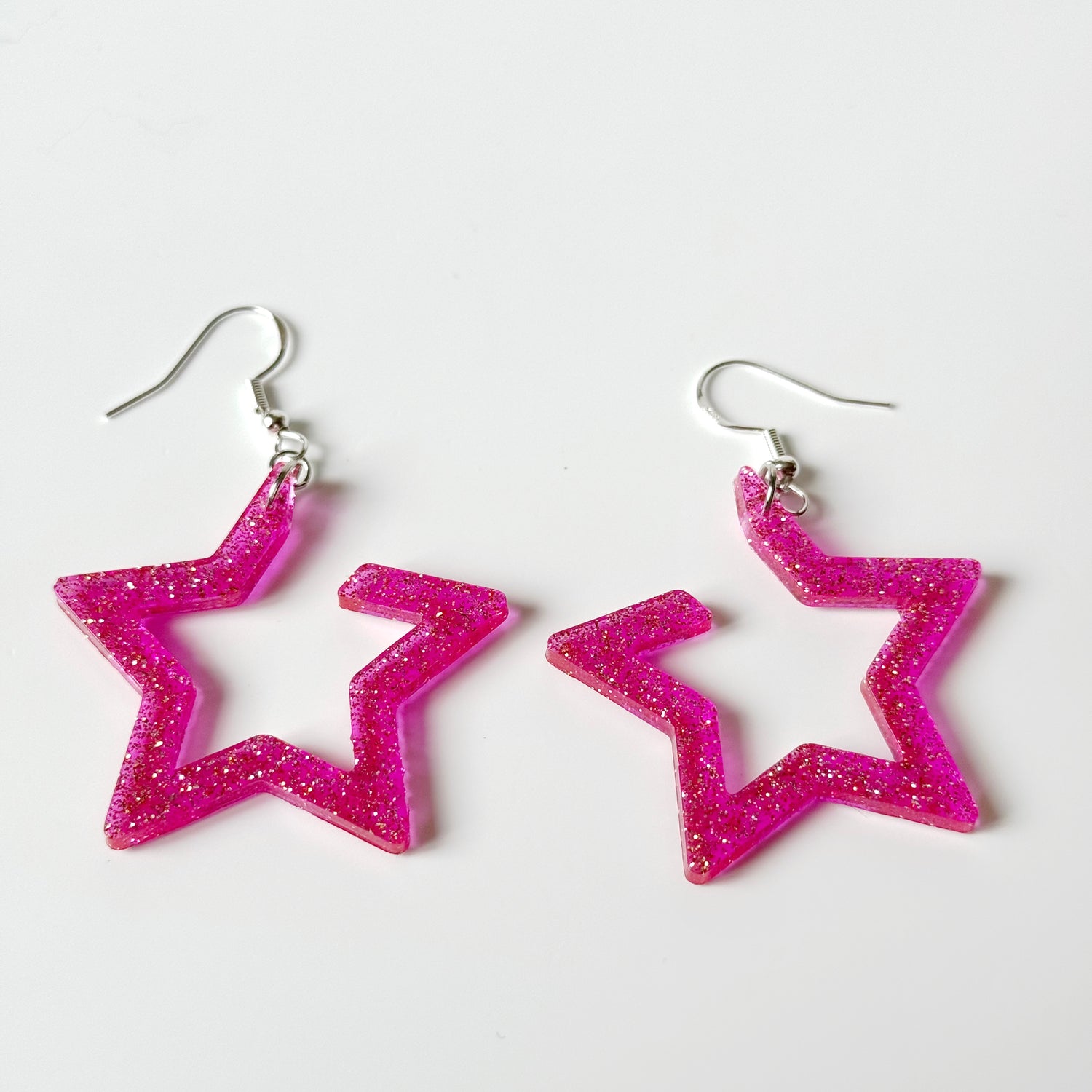 pink resin earrings