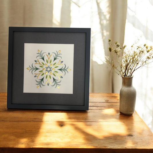 gold and green mandala