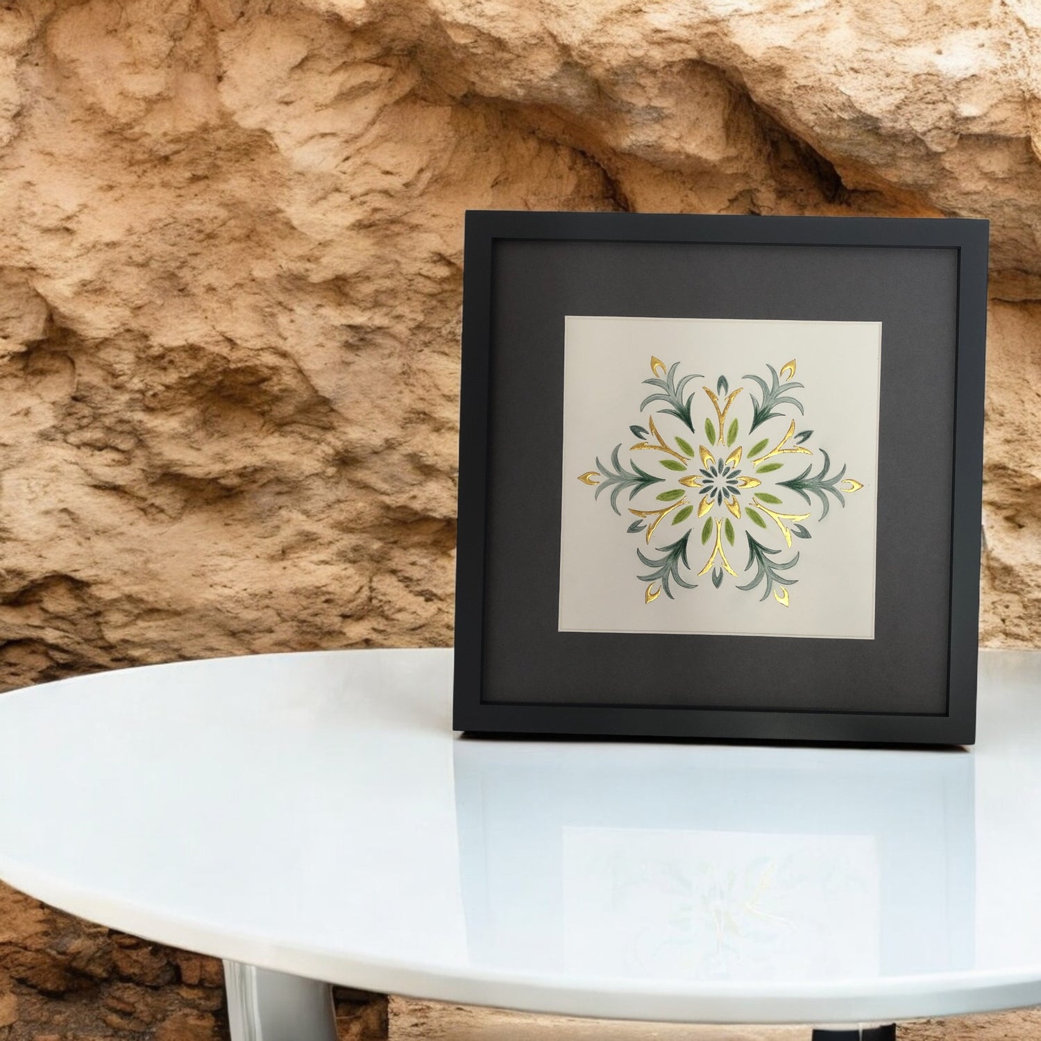 gold and green mandala
