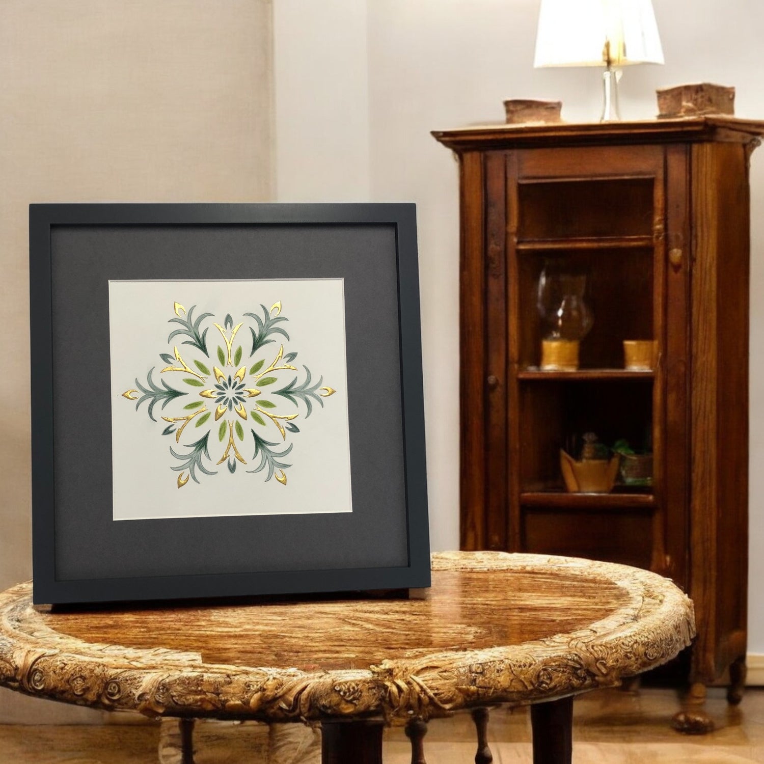gold and green mandala