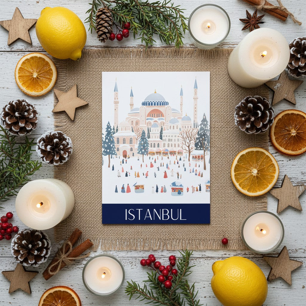 Istanbul Christmas Magic - Festive Greetings Card
