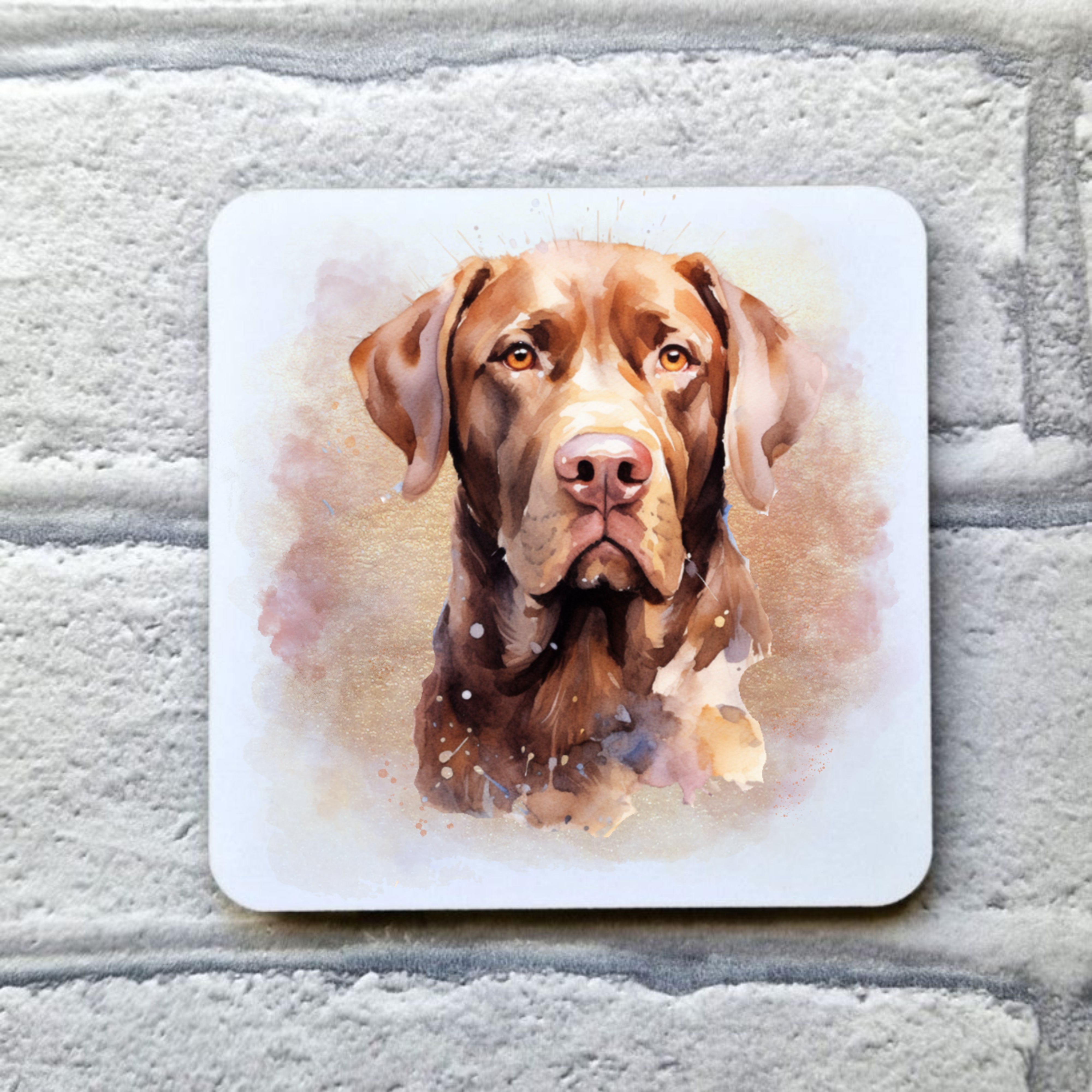 Chocolate Labrador Coaster for Coffee - Chocolate Labrador Lover Gifts ...