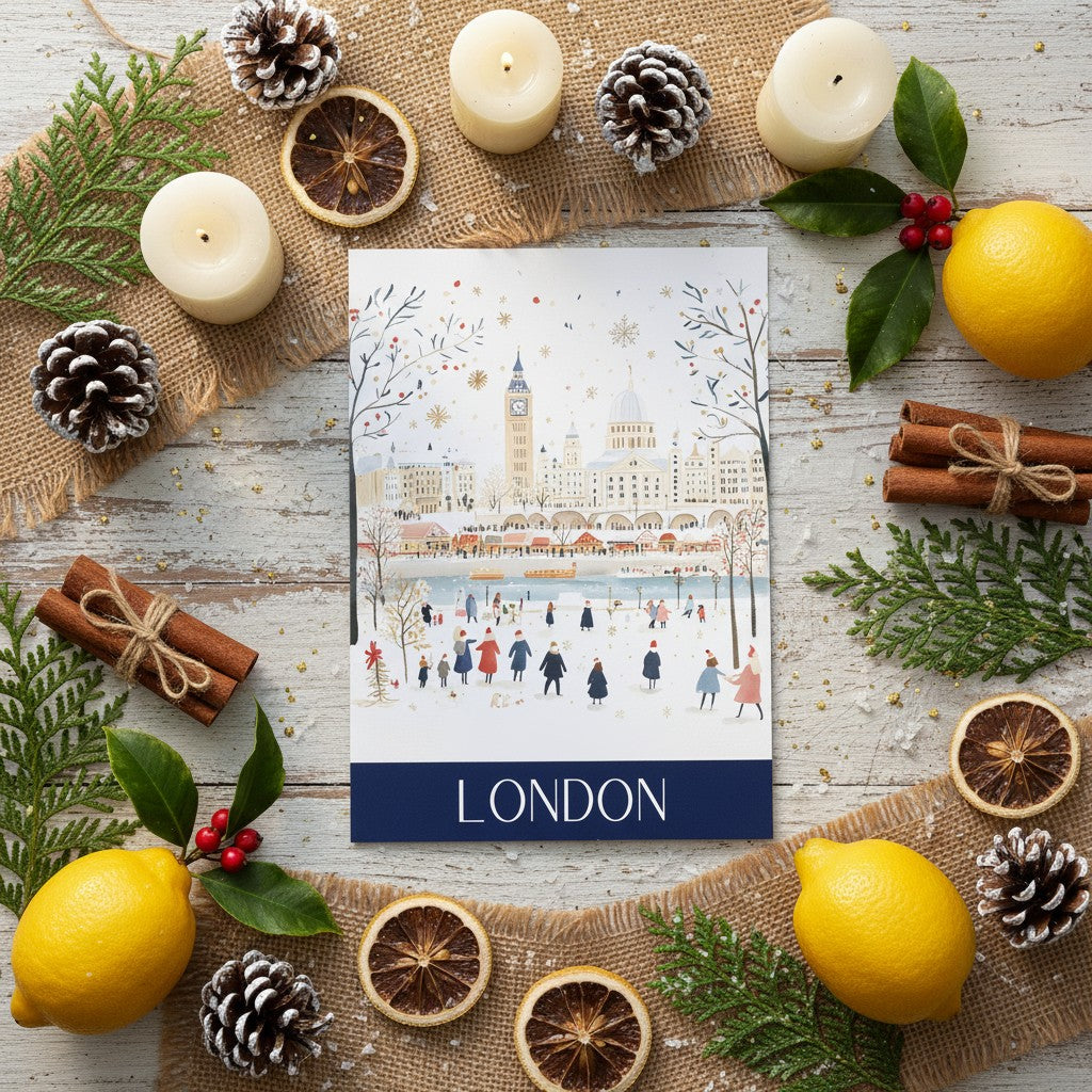 London Festive Charm - A5 Christmas Card