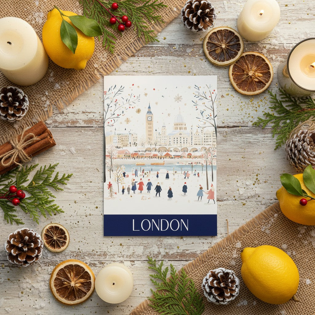 London Festive Charm - A5 Christmas Card