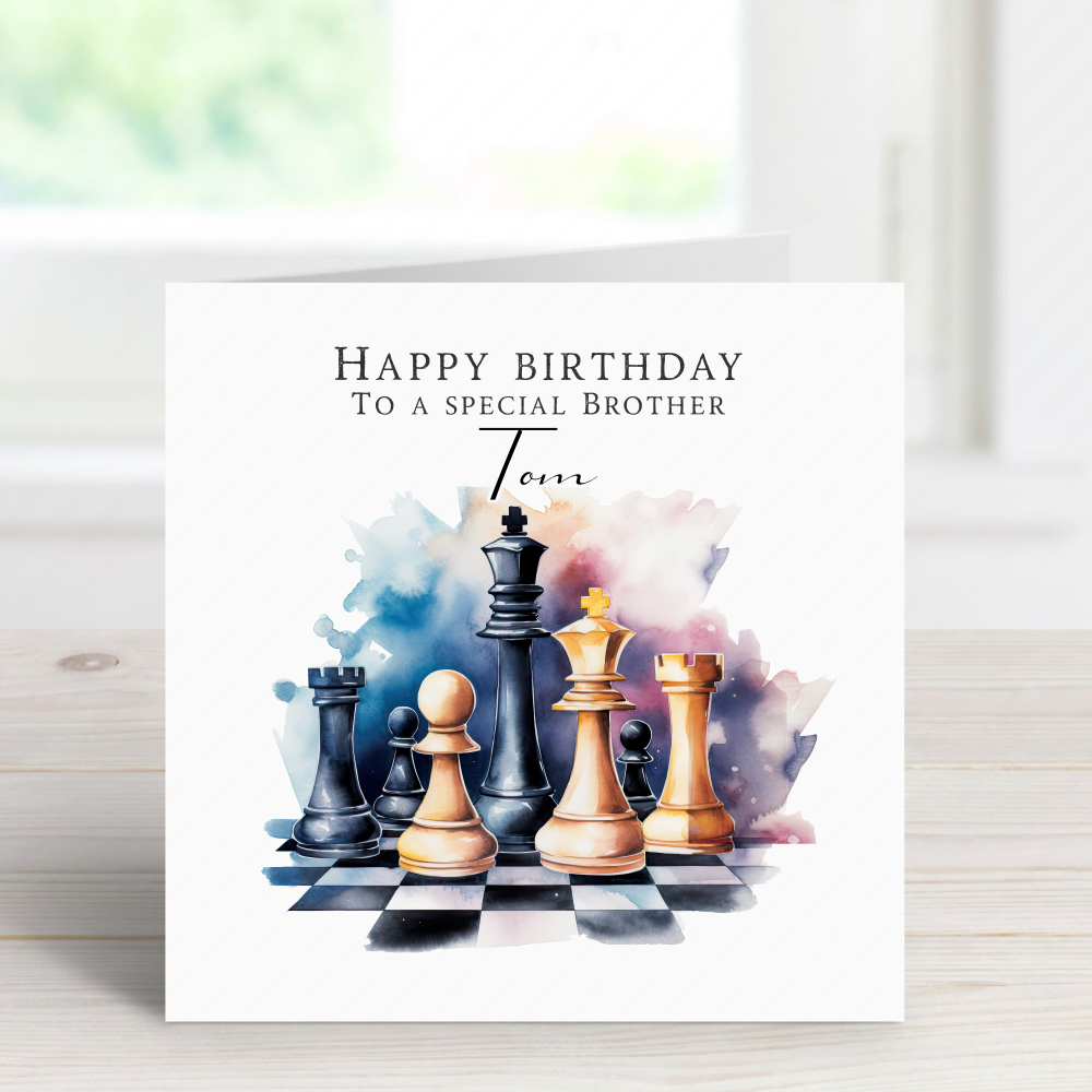 Card. Visit Chess Chess Birthday Card - Personalised Chess Lover Cards – Beautifully ...