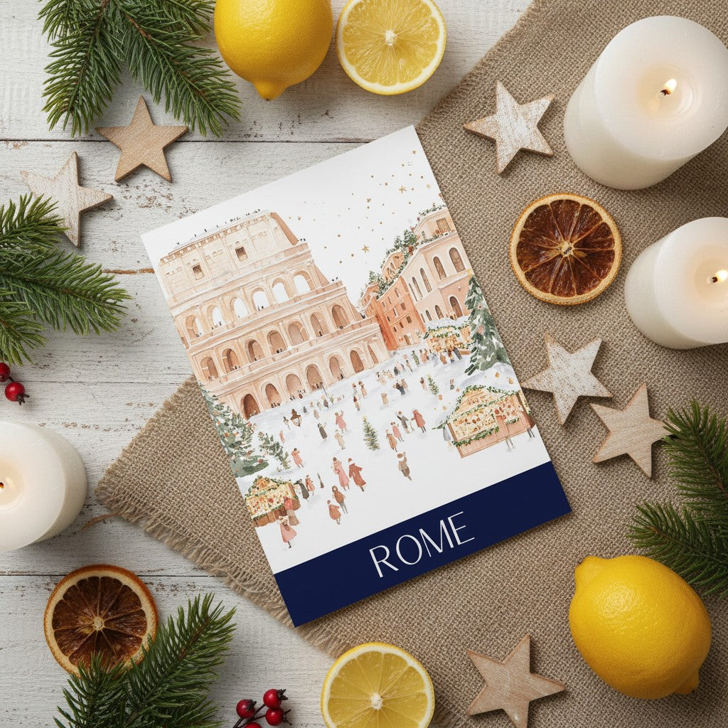 Romantic Rome - Festive Christmas Card Design