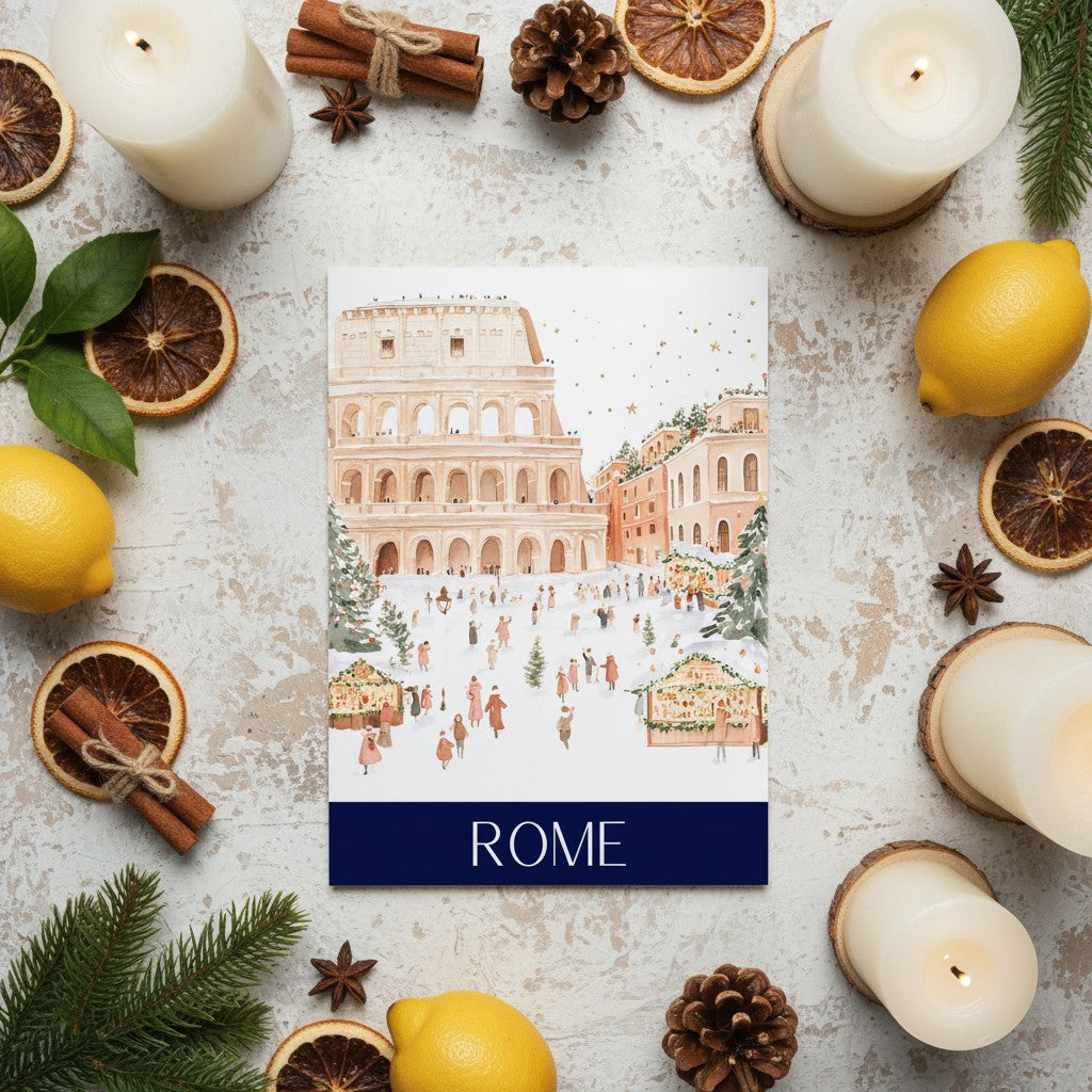 Romantic Rome - Festive Christmas Card Design