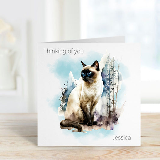 Siamese Cat lovers Blank Card  - Siamese Cat Notelet
